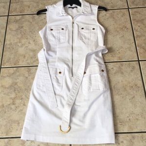 Barely worn White dress with gold buttons